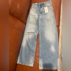 Zara Light Blue Oversized Baggy Straight